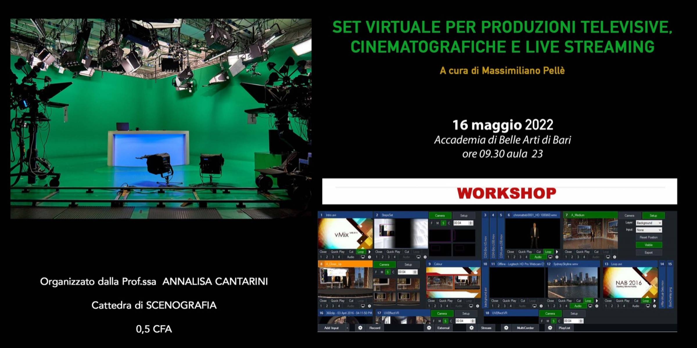 Workshop: Set virtuale per produzioni televisive, cinematografiche e live streaming