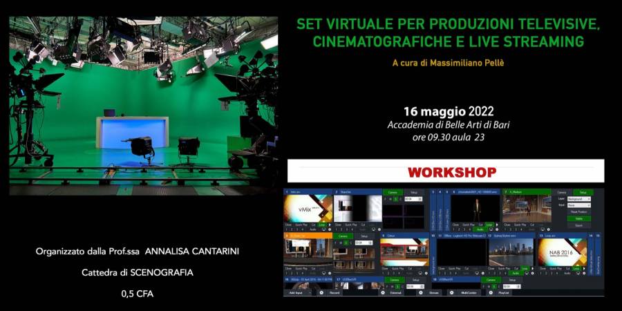 Workshop: Set virtuale per produzioni televisive, cinematografiche e live streaming