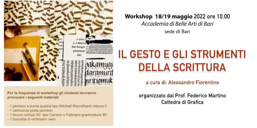 Workshop:  Il segno calligrafico tra storia e contemporaneità