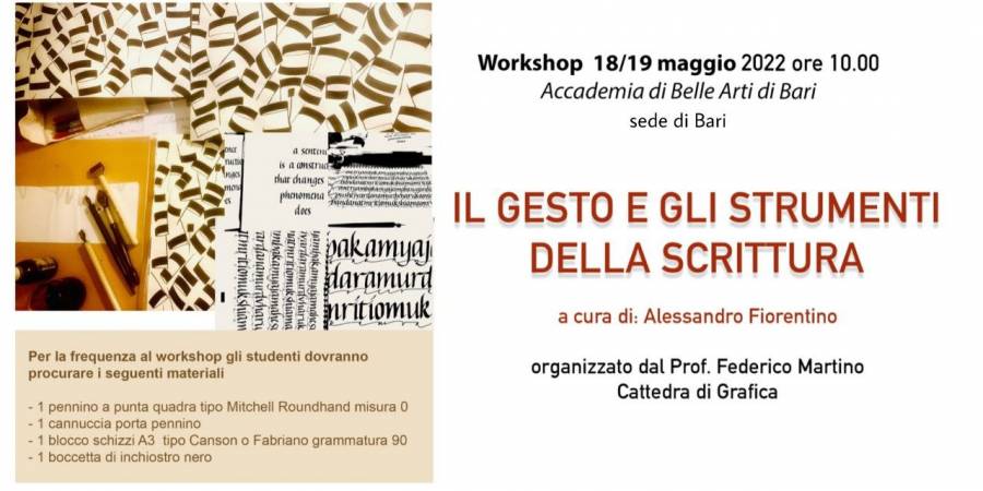 Workshop: Il segno calligrafico tra storia e contemporaneità