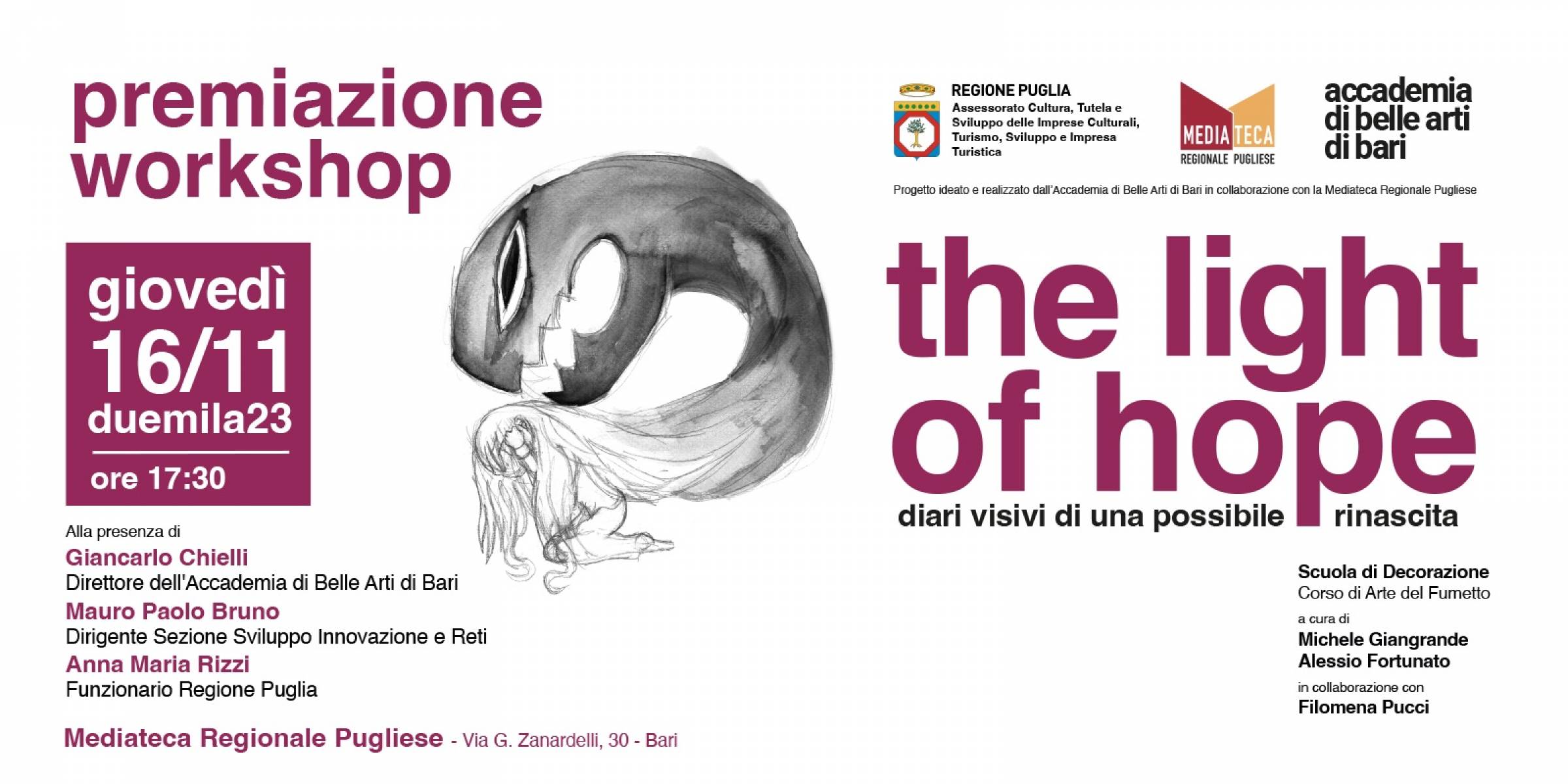 Premiazione workshop The light of hope giovedì 16/11