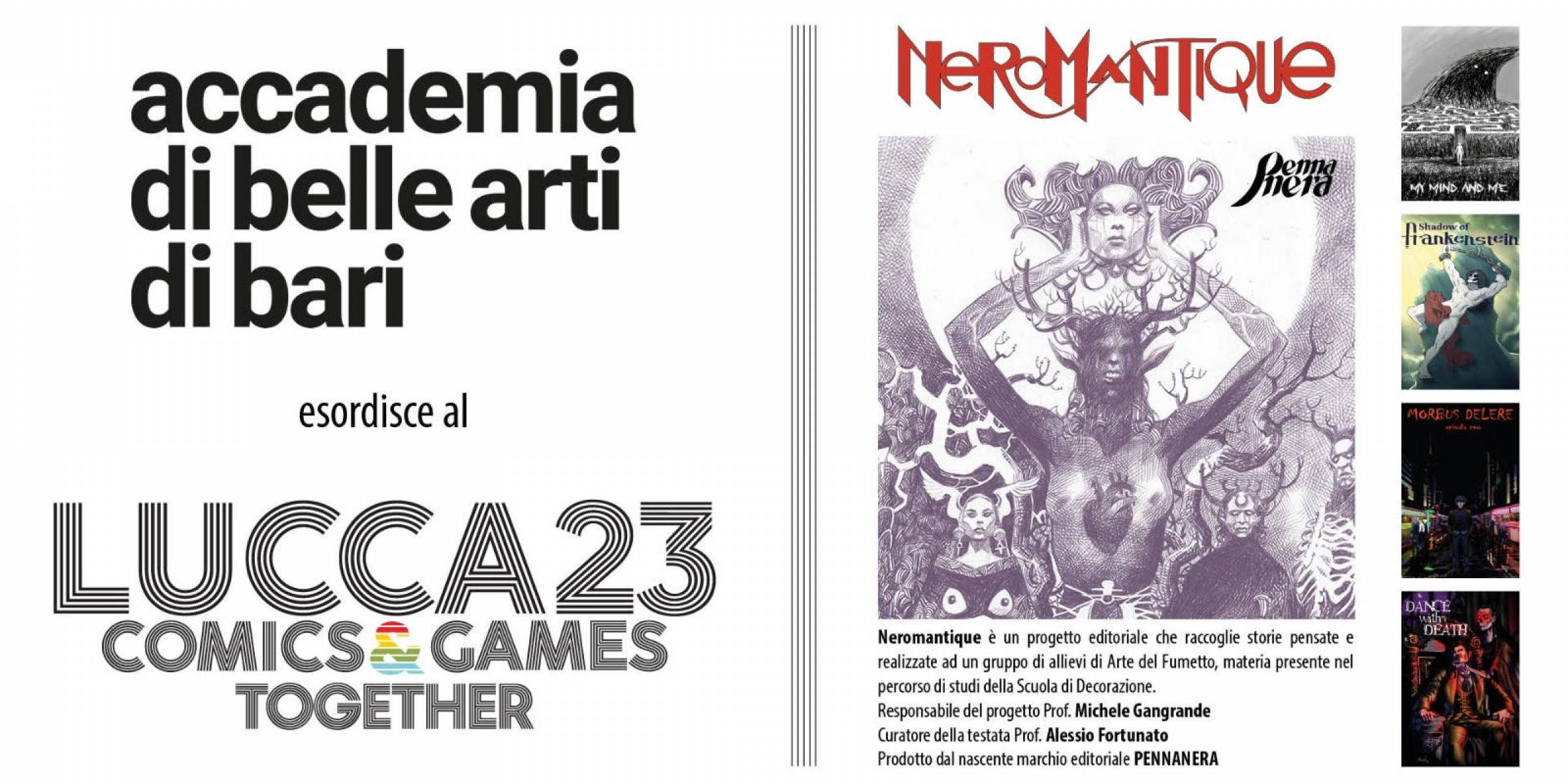 L’ACCADEMIA DI BELLE ARTI DI BARI ESORDISCE AL LUCCA COMICS&GAMES 2023