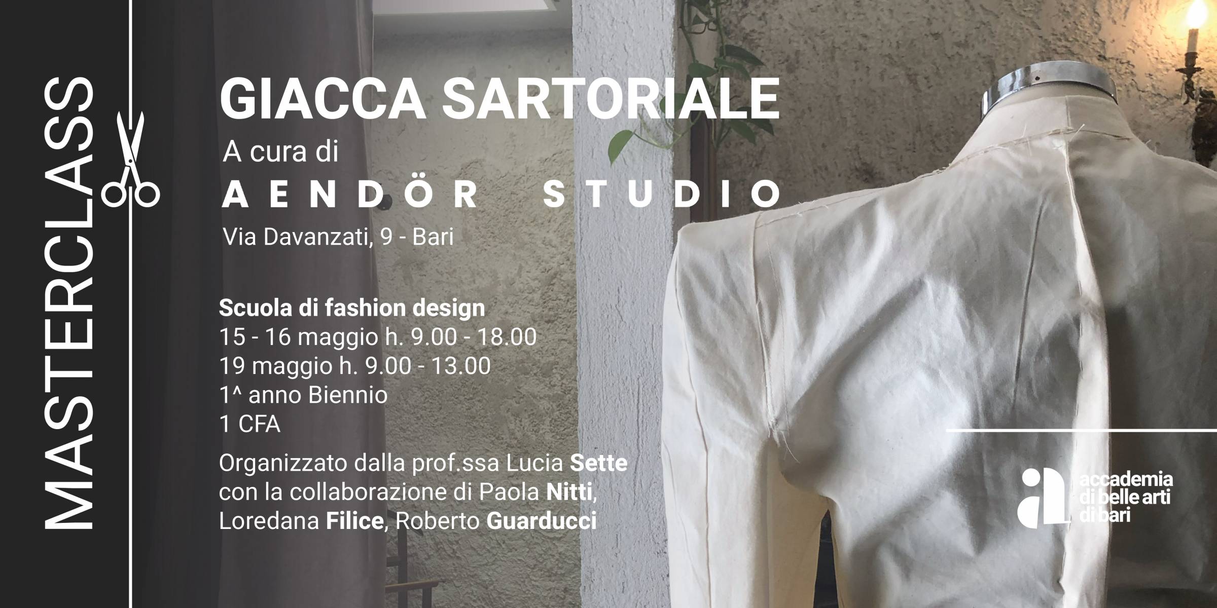 Masterclass “Giacca sartoriale” a cura di Aendör Studio