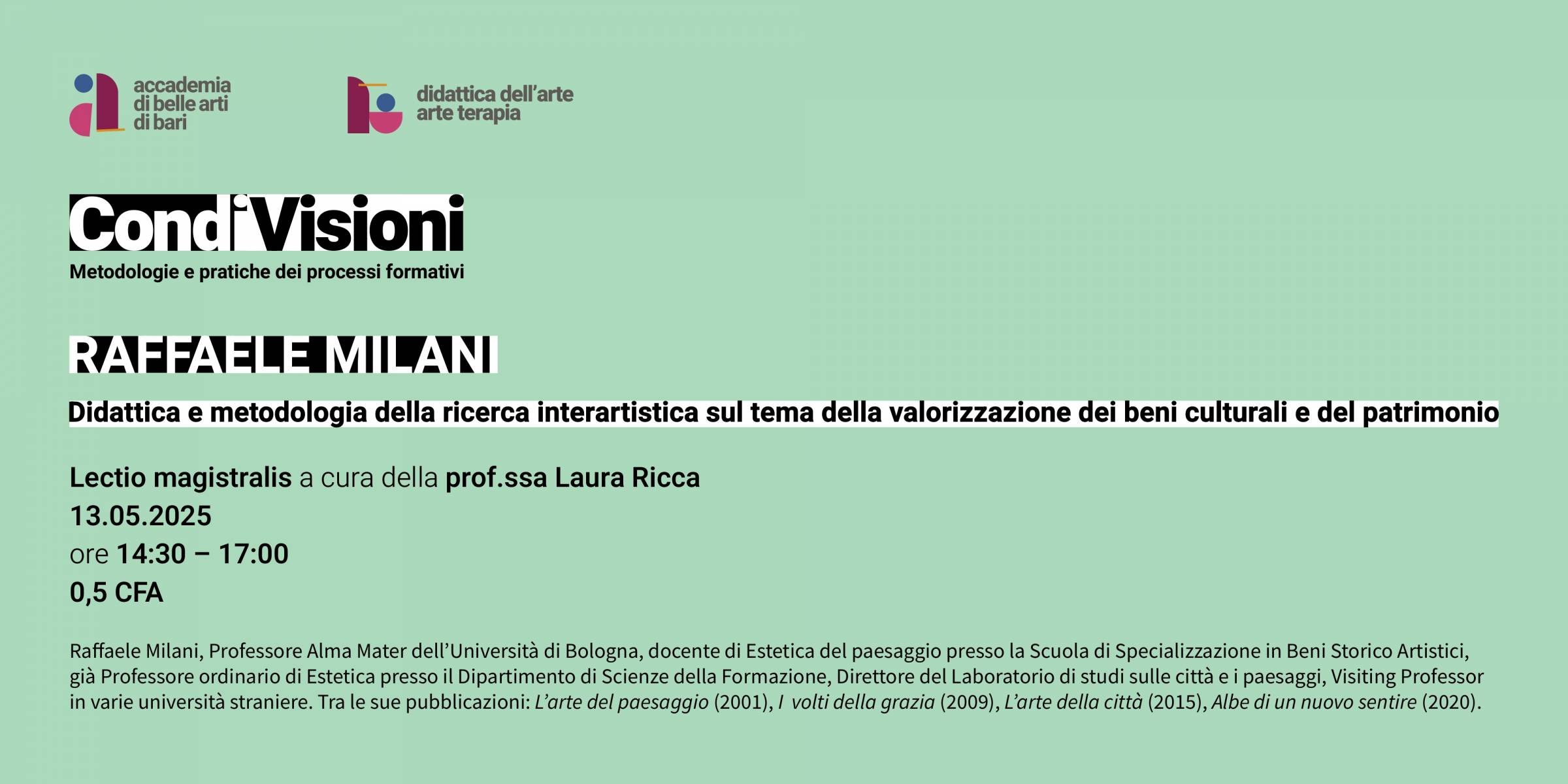 Didattica e metodologia della ricerca interartistica sul tema della valorizzazione dei beni culturali e del patrimonio - Raffaele Milani 