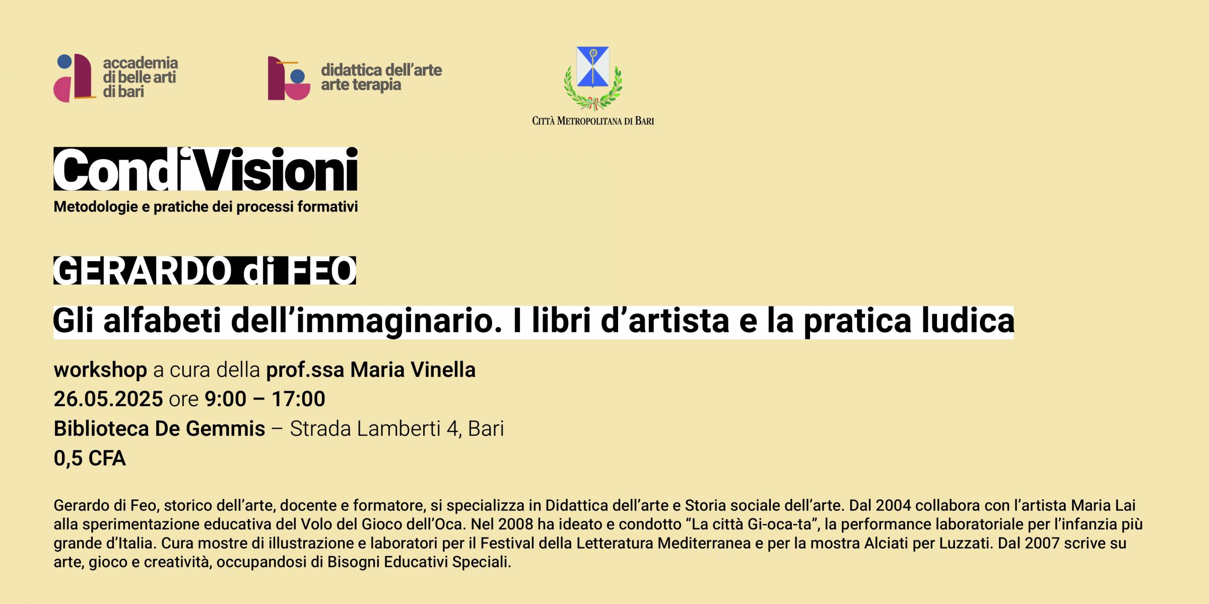 Workshop “Gli alfabeti dell'immaginario. I libri d'artista e la pratica ludica” 