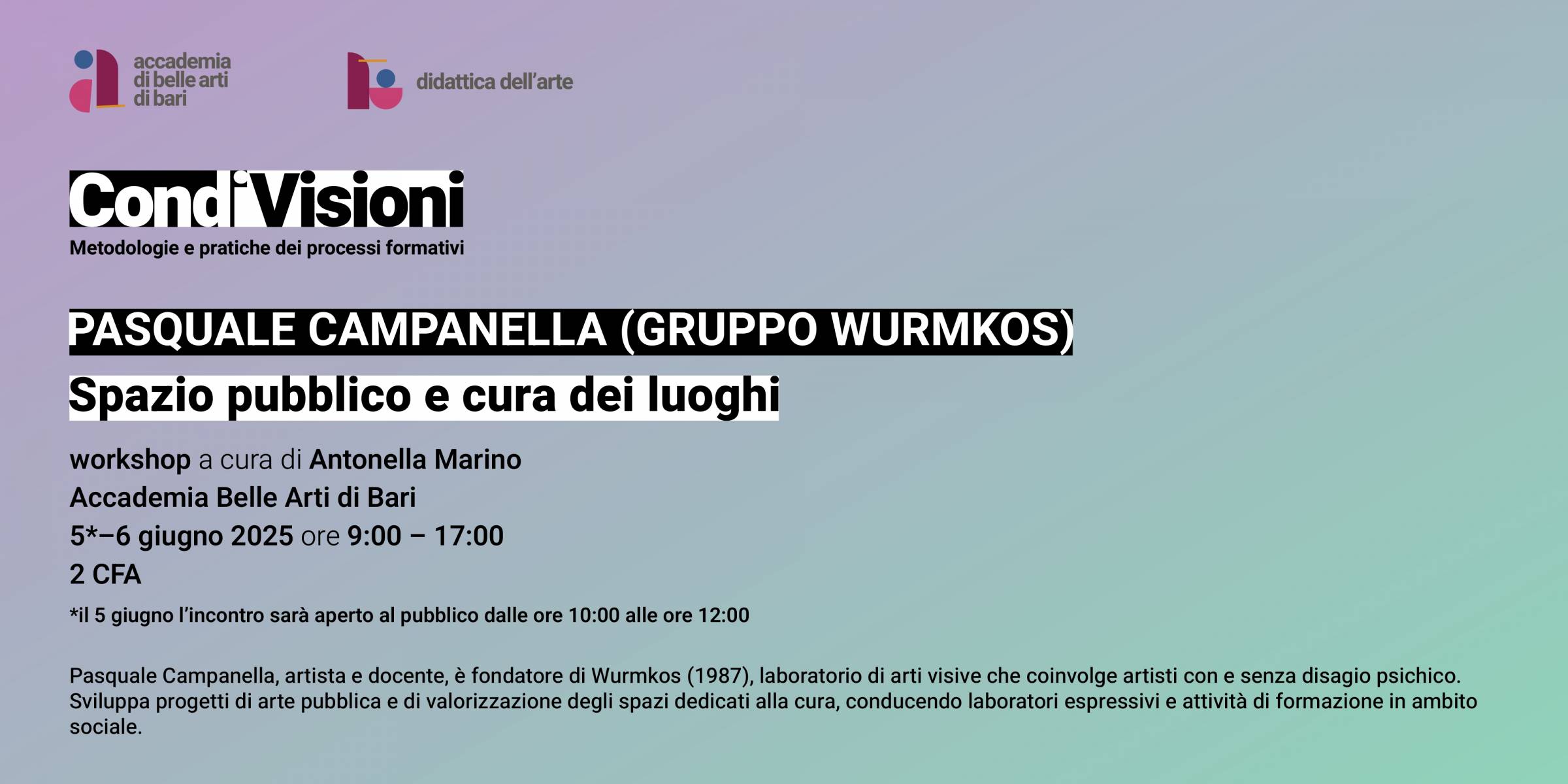 Workshop “Spazio Pubblico e cura dei luoghi” 