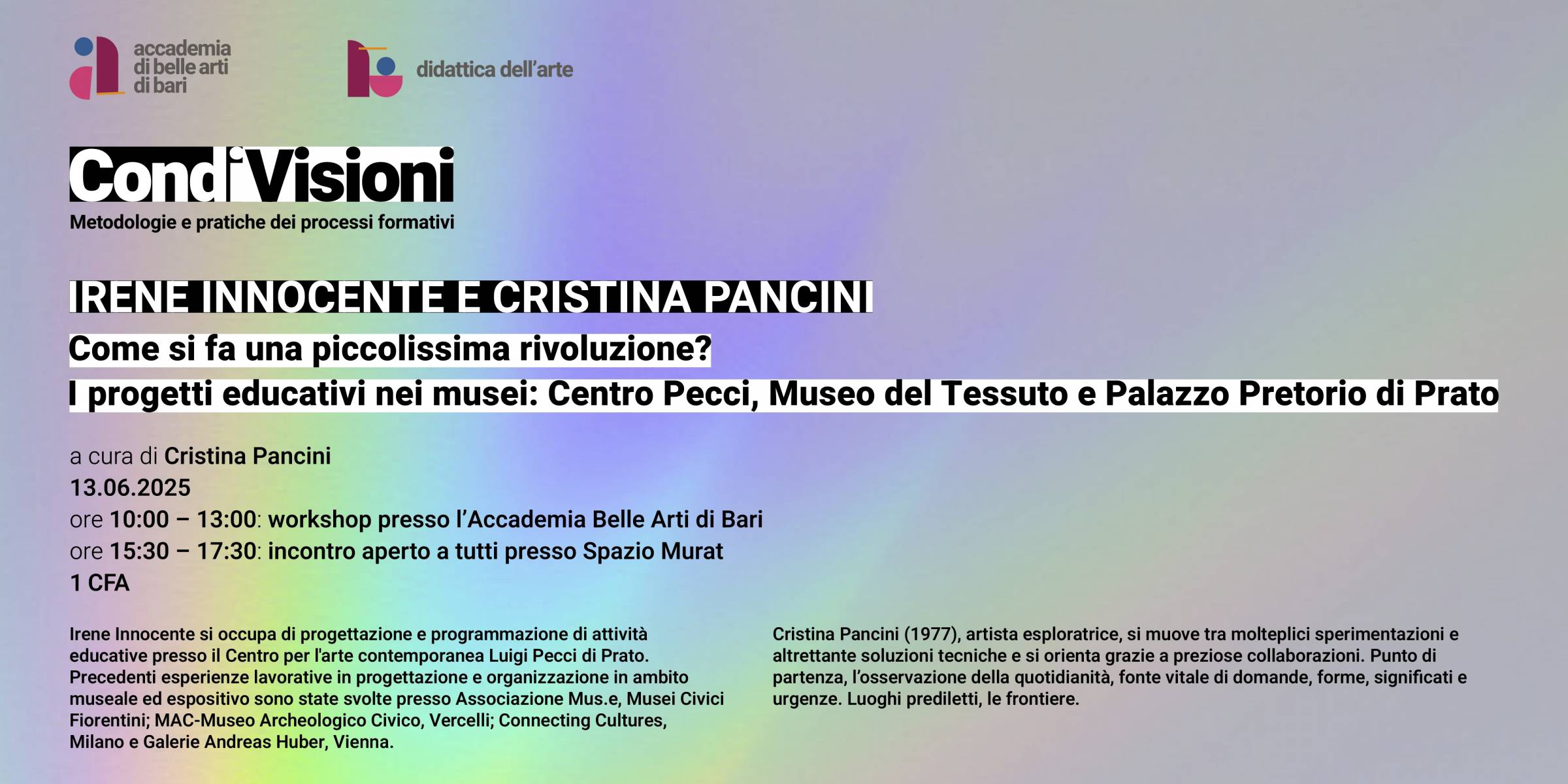 Come si fa una piccolissima rivoluzione?  I progetti educativi nei musei: Centro Pecci, Museo del Tessuto e Palazzo Pretorio di Prato