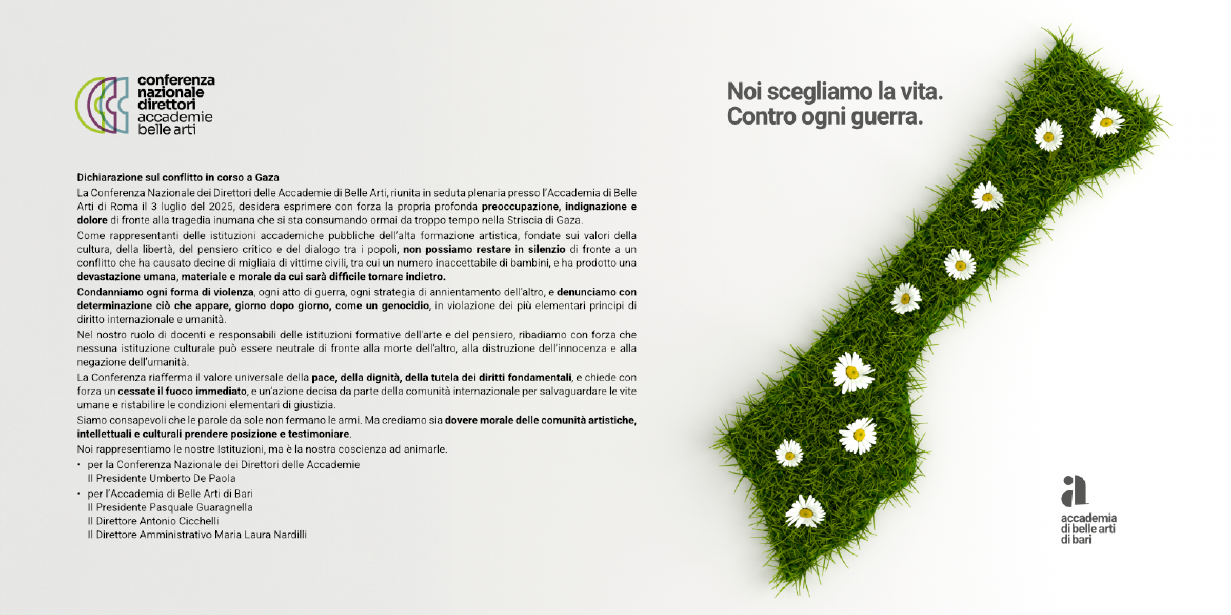 Dichiarazione sul conflitto in corso a Gaza 