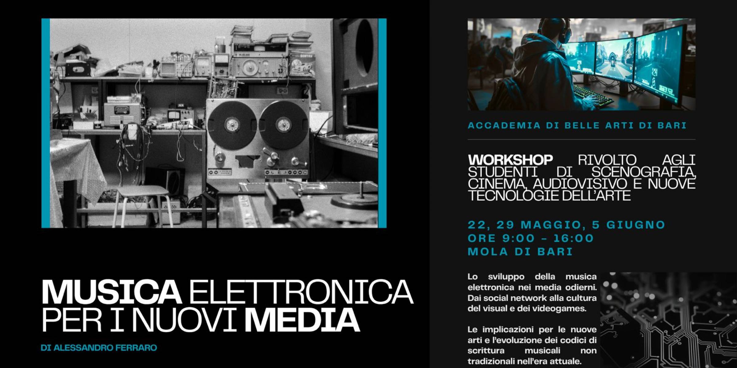 Workshop  “MUSICA ELETTRONICA PER I NUOVI MEDIA”  